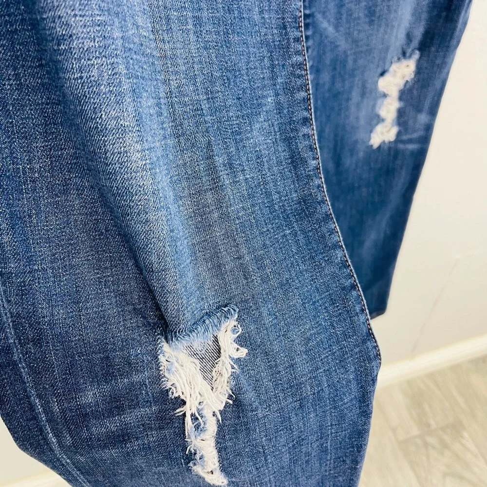 J BRAND BLUE DISTRESSED SKINNY BOYFRIEND JEANS AIDEN FLINTLOCK - Picture 6 of 9